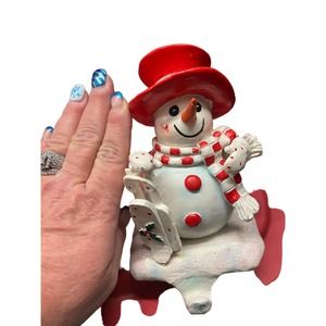 Snowman stocking holder